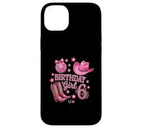 6th Birthday Cowgirl Pink Disco Western Boots Case for iPhone 14 Plus