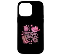 6th Birthday Cowgirl Pink Disco Western Boots Case for iPhone 14 Pro Max