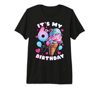 6th Birthday Girl 6 Years, Ice Cream, Number 6 Premium T-Shirt