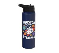 6Th Birthday Houston We Have A 6 Year Old Astronaut Stainless Steel Insulated Water Bottle