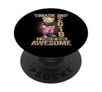 6th Birthday Made in 2019 6 Years of Being Awesome Bear PopSockets Adhesive PopGrip