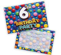6th Birthday Party Invitations Kids - Candy Sweets Chocolate 20 Pack - Childrens Birthday Invitations for Boys/Girls A6 Bday Party Invites Invitation Cards with Folding Envelopes