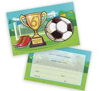6th Birthday Party Invitations Kids - GOAL!! Its Football Time 20 Pack - Childrens Birthday Invitations for Boys/Girls A6 Bday Party Invites Invitation Cards with Folding Envelopes