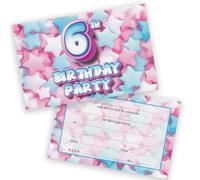 6th Birthday Party Invitations Kids - Sweet Marshmallow 20 Pack - Childrens Birthday Invitations for Boys/Girls A6 Bday Party Invites Invitation Cards with Folding Envelopes