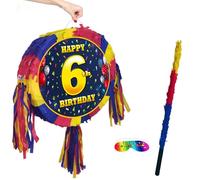 6th birthday pinata and stick - Six year party game - Big 18 inch