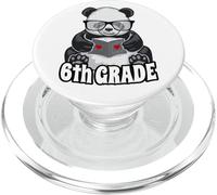 6th Grade Back To School Panda Book Reader Teacher Heart PopSockets PopGrip for MagSafe