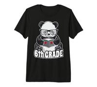 6th Grade Back to School Panda Book Reader Teacher Heart Premium T-Shirt