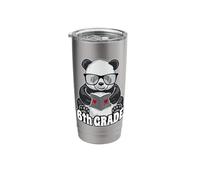 6th Grade Back to School Panda Book Reader Teacher Heart Stainless Steel Insulated Tumbler