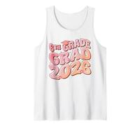 6th Grade Grad 2026 Graduation Girls Graduate Groovy Pink Tank Top