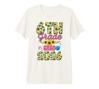 6th Grade Grad 2026 Graduation Graduate Floral Sunflower Premium T-Shirt
