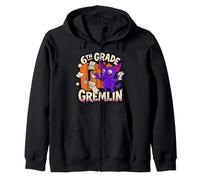 6th Grade Gremlin Middle Funny School Mischief Locker Kid Zip Hoodie