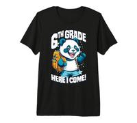6th Grade Here I Come Back to First Day of School Panda Premium T-Shirt