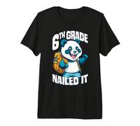 6th Grade Nailed It Funny Happy Panda Boy Graduation Premium T-Shirt