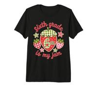 6th Grade Strawberry Teacher 100th Day Last Day of School Premium T-Shirt