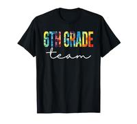 6th Grade Team Back to School Tie Dye Retro Rainbow T-Shirt