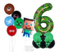 6th Happy Birthday Balloons Numbers,40inch Giant Foil Balloons Balloon Set for Party Decorations,for Kids' Birthday Party Gaming Theme Party Supplies Decoration