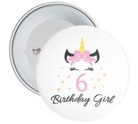 6th Unicorn Birthday Girl Birthday Badge