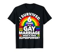 6th Wedding Anniversary 6 Years Gay Marriage Husband T-Shirt