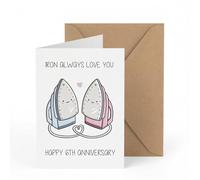6th Wedding Anniversary Card for Husband Wife - Funny Iron Anniversary Card with Pun Iron Always Love You - Cute 6 Year Anniversary Card Gifts for Him Her - Happy 6th Anniversary - 12cmx17cm