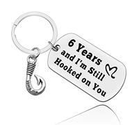 6th Wedding Anniversary Keyring Gifts 6th Valentines Day Gifts for Boyfriend Girlfriend Anniversary Keyring Gifts for Wife Husband Six Years Keyring Gift Thanksgiving Christmas Keyring for Women Men