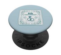 6th Wedding anniversary Married for SIX years PopSockets Adhesive PopGrip