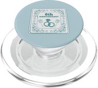 6th Wedding anniversary Married for SIX years PopSockets PopGrip for MagSafe