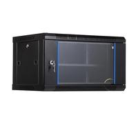 6U 350mm Depth Wall Mount Server Cabinet IT Network Rack Enclosure Lockable Door and Side Panels Black, for 17.7" IT Equipment, a/v Devices, Carbon Steel Network for Home & Office Use