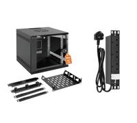 6U Black Cabinet & 1U 3 Outlets PDU | The cabinet securely houses your AV/IT gear