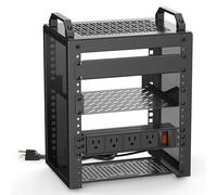 6U Network Rack Unit with Rack-Mounted PDU Power Outlets, a 10-inch Mini Server Rack, and a Depth of 7.87 inches. Suitable for IT Equipment, Networks, Servers, Audio and Video Equipment.
