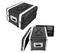 6U Rack Case 12Inch Rack Case ABS Aluminum and Steel Construction Flight Case Lightweight Flight Cases with Heavy Duty Latches Watertight Dust Proof with Microphone Compartments Space Saving