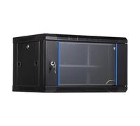 6U Wall Mount Server Cabinet, IT Network Rack with Lockable Glass Door & Cooling Vents, Floor/Wall Mountable Server Rack Cabinet for Server Room, Home, Office, AV Equipment
