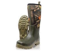 (6UK EU40) Dirt Boot Neoprene lined Gamekeeper Wellington Muck Field Boots Green/Camo Wellies