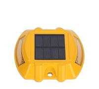 6V 1.8W Cast Aluminum LED Driveway Lights Solar Powered, IP68 Waterproof Solar Dock Light, Automatic LED Dock Lamp for Garden Backyard Patio Yard Ground Deck Pathway (Yellow