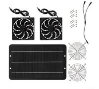 6V 10W Dual Fan Solar Ventilation Kit for Greenhouse and Van ABS Portable | Solar powered with 17.5x27cm panel max 3200RPM lightweight design for sheds for rvs camping and animal enclosures