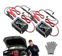 6v/12v Automatic Intelligent Recognition Charger, Smart Car Battery Charger & Advanced Pulse Repair with Led Display, Trickle Maintainer for Rv Truck Car Motorcycle Marine (2pc-c)