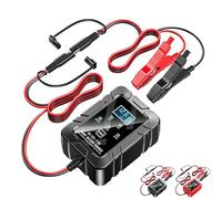 6V/12V Automatic Intelligent Recognition, Smart Battery Charger & Repairer, Advanced Pulse Repair, Battery Maintainer, Trickle Charger with LED Display for Car, Motorcycle & Marine Batteries (Black)