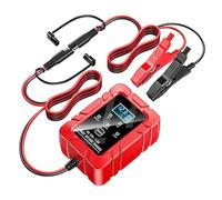 6V/12V Automatic Intelligent Recognition, Smart Car Battery Charger & Advanced Pulse Repair with LED Display, Automatic Smart Trickle Battery Charger for Car, Motorcycle, Marine, Lawn Mower (Red)