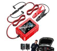 6V/12V Automatic Intelligent Recognition, Smart Car Battery Charger & Advanced Pulse Repair with LED Display, Automatic Trickle Charger & Maintainer, Intelligent Car Battery Charger for Car (Red)