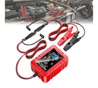 6v 12v smart automatic battery charger intelligent recognition pulse desulfator for rv truck car motorcycle marine trickle maintainer repairer with led display sensor accessories(Red)