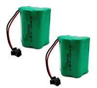 6V 1300mAh Ni-MH AA OXWINOU Rechargeable Batteries Pack with SM 2P Plug for RC Stunt Car,Solar Outdoor Lighting,Electric Tools,Q60 Q61 1/16 Military RC Truck SL01(2 Pack)