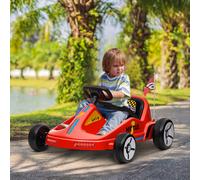 AIYAPLAY Electric Go Kart, 6V Battery Powered Kids Go Kart with Music, Light, Horn, Kids, Ride on Car for 3-5 Years, Red