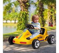 AIYAPLAY Electric Go Kart, 6V Battery Powered Kids Go Kart with Music, Light, Horn, Kids, Ride on Car for 3-5 Years, Yellow