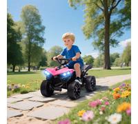 AIYAPLAY Kids ATV 4 Wheeler, 6V Electric Ride on Car with Music and LED Headlights, Indoor Outdoor Toy Car for Ages 3-8 Years Boys and Girls, Pink