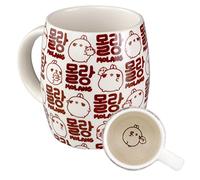 6vibes Molang Large Mug Cute 400 ml Made of Porcelain - Korea Cup Coffee & Tea - Motif Cup with Piupiu - Large Mug as Gift by
