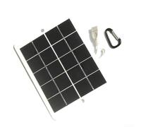 6W 5V Monocrystalline Solar Panel USB Charger High Efficiency Portable Power Generator for Outdoor Camping Garden Lights and DIY Projects Black