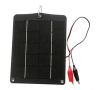 6W 5V Monocrystalline Solar Panel, With Clips, For 3.7V-5V Devices | Silicon Cells 500mm Cable 210x170mm Size For Lights Pumps Fans Stable 5V Output