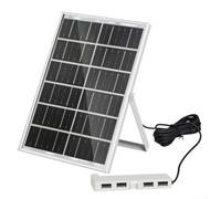 6W 5V Solar Battery Charger Featuring 4 USB Ports for Simultaneous Charging of For Fans and Devices, Compact Solar Panel for Outdoor and Indoor Use