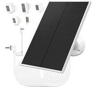 6W/5V Solar Panel Charger with Two connectors DC3.5 * 1.35 and USB-C, 9.8Ft Charging Cable, IP65, Compatible with Ring Spotlight Cam Plus/Pro, Stick Up Cam Battery 2nd/3rd Generation