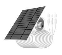 6W/5V Solar Panel for Security Camera with micorUSB/Type-C/DC3513 Three Types of Connectors, IP66 Waterproof, 3m/9.8ft Charging Cable Compatible with DZEES CG1/CG6/CG2/D3/UB6