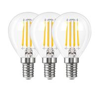 6W E14 Small Edison Screw Filament Bulb, 60W G45 Golf Ball LED Mini Globe Bulb 2700K Warm White, 600LM LED Vintage Glass E14 Bulbs, Non-Dimmable, 3 Pack
